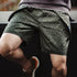 Retro Raindrop Camo Print Shorts – Functional Straight Fit Casual Summer Pants